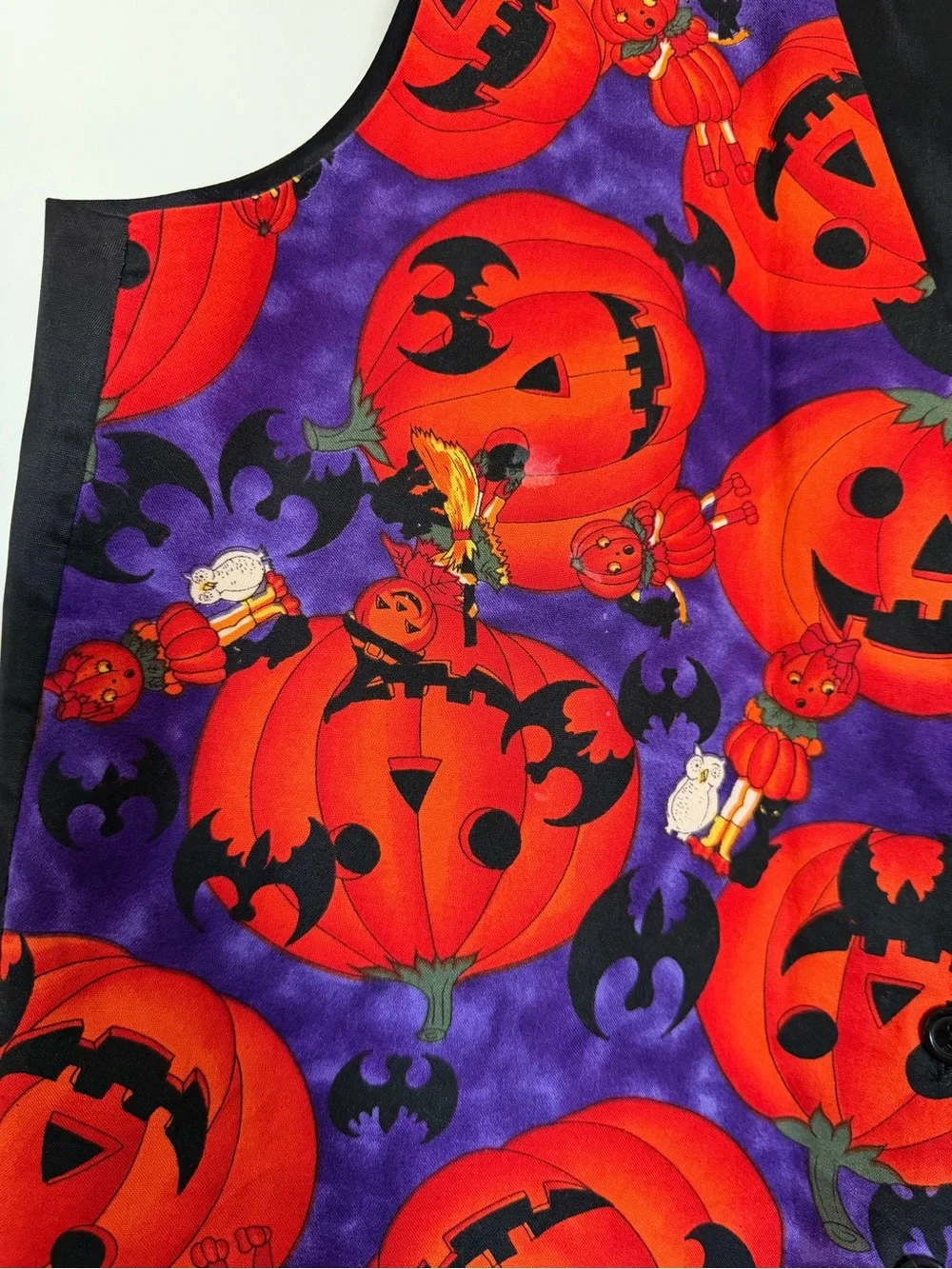 Kids Halloween Pumpkin Vest in Purple and Orange -